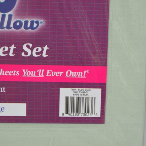 My Pillow Mypillow Percale 100% Cotton Sheet Set 200 Thread Twin Blue Sage NEW - Picture 5 of 7